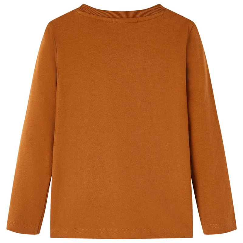 Afbeelding laden in galerijviewer, VidaXL Kindershirt met lange mouwen 116 cognackleurig
