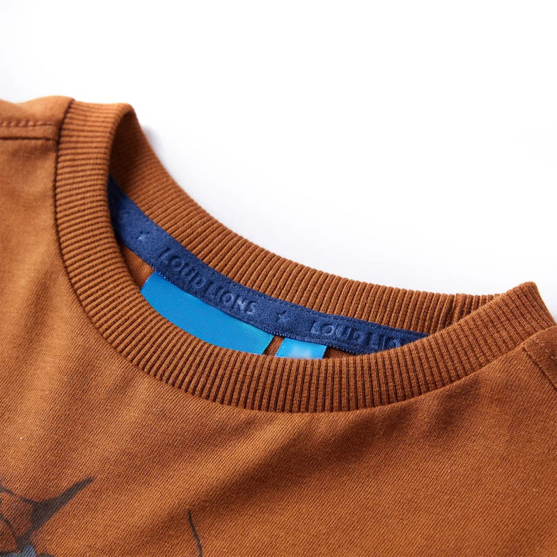 Afbeelding laden in galerijviewer, VidaXL Kindershirt met lange mouwen 116 cognackleurig
