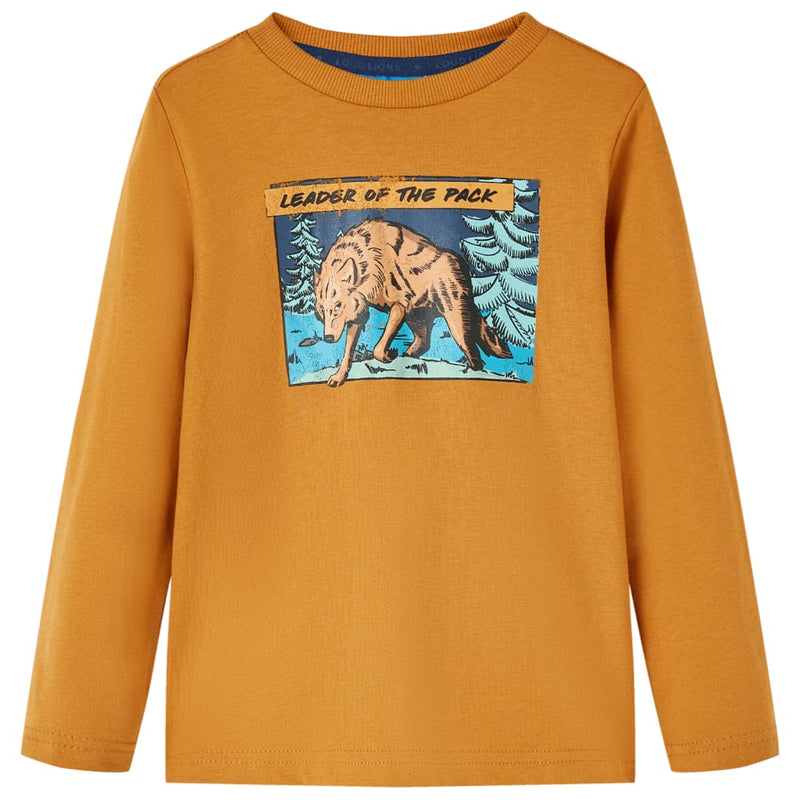 Afbeelding laden in galerijviewer, VidaXL Kindershirt met lange mouwen 92 donkerokerkleurig
