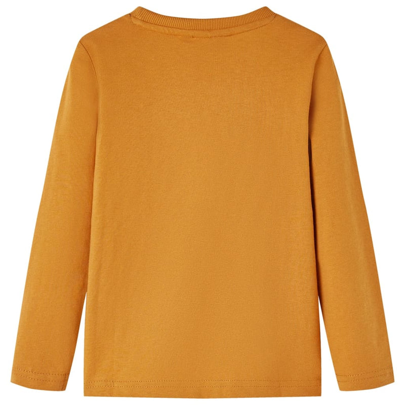 Afbeelding laden in galerijviewer, VidaXL Kindershirt met lange mouwen 92 donkerokerkleurig
