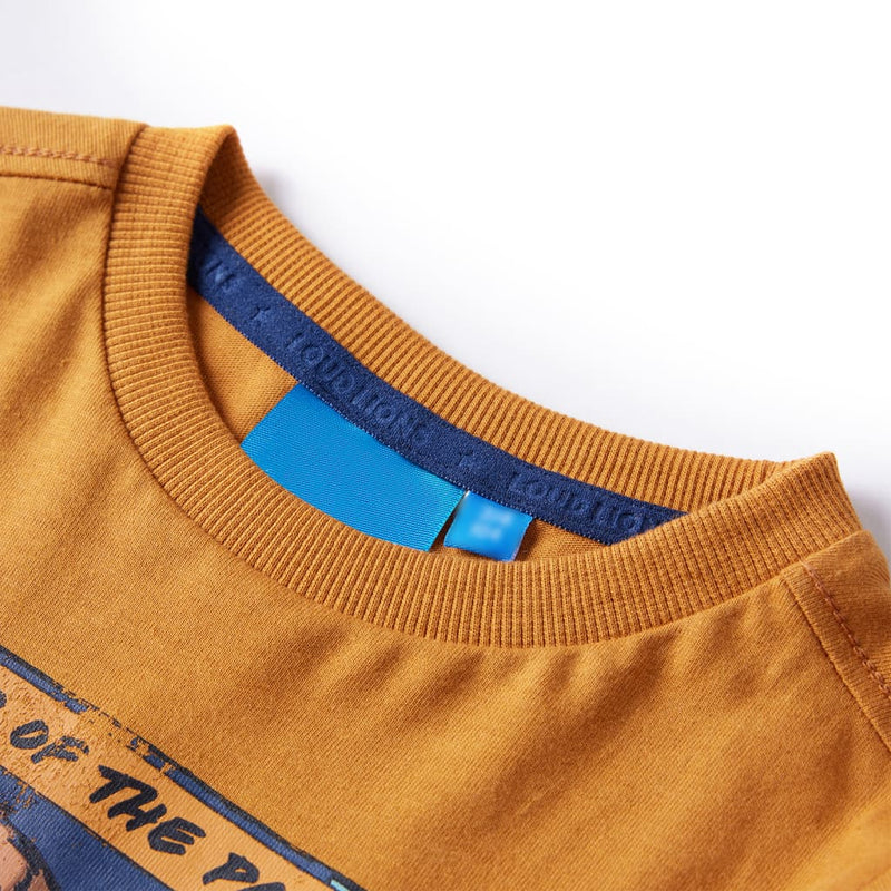 Afbeelding laden in galerijviewer, VidaXL Kindershirt met lange mouwen 92 donkerokerkleurig

