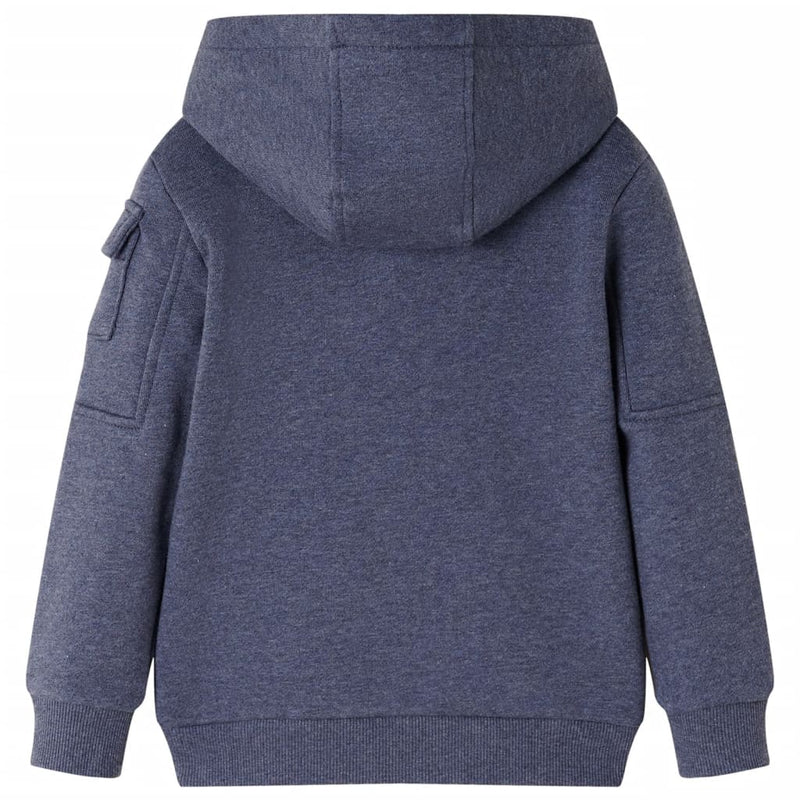 Afbeelding laden in galerijviewer, Vidaxl kindervest met capuchon en rits 128 gemêleerd donkerblauw

