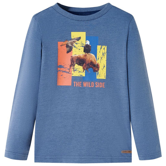 Vidaxl kindershirt met lange mouwen 140 gemêleerd blauw