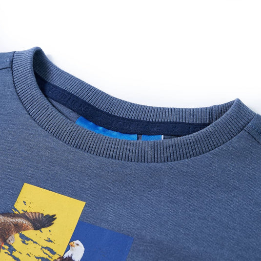 Vidaxl kindershirt met lange mouwen 140 gemêleerd blauw
