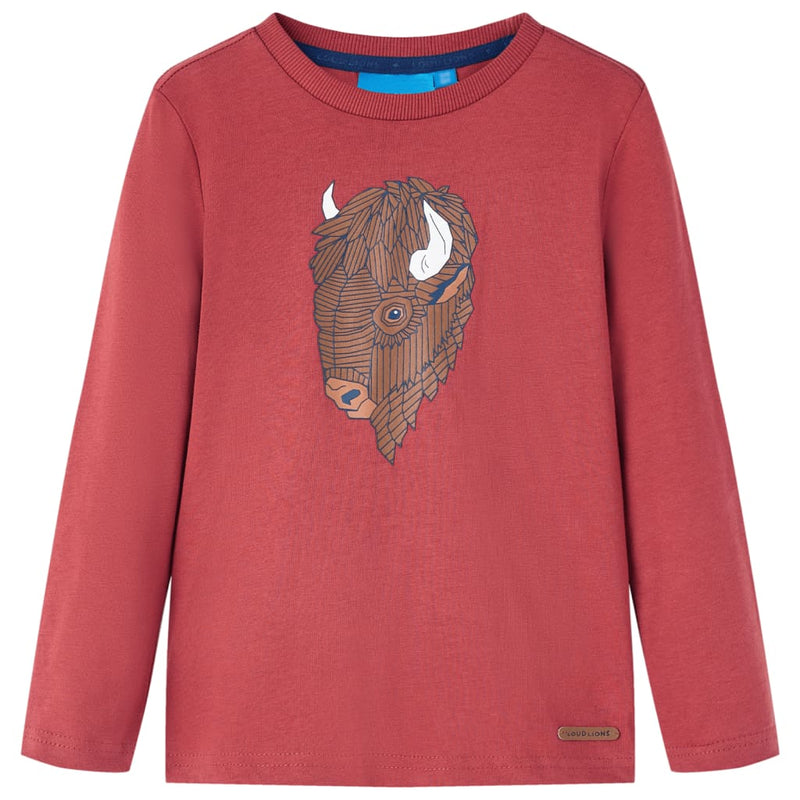 Afbeelding laden in galerijviewer, Vidaxl kindershirt met lange mouwen 116 roodbruin
