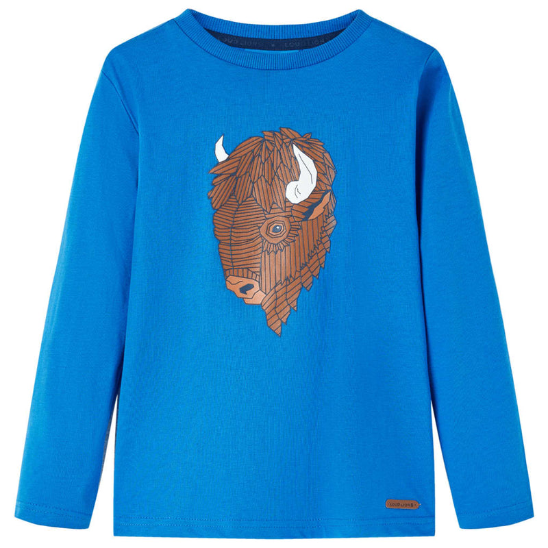Afbeelding laden in galerijviewer, VidaXL Kindershirt met lange mouwen 92 kobaltblauw
