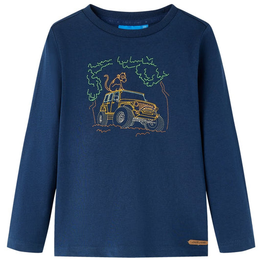 Vidaxl kindershirt met lange mouwen 128 marineblauw