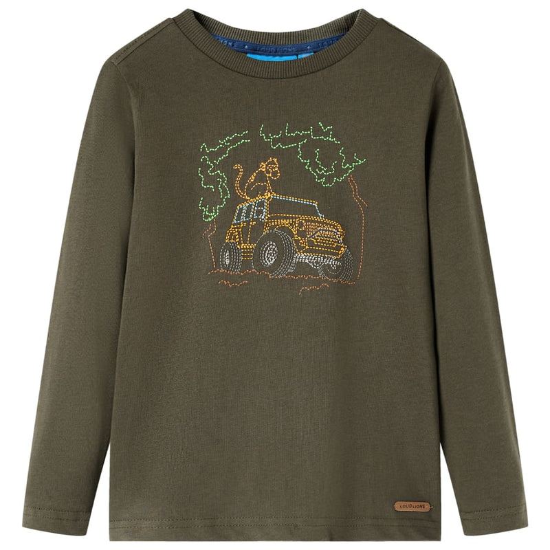Afbeelding laden in galerijviewer, Vidaxl kindershirt met lange mouwen 116 kakikleurig
