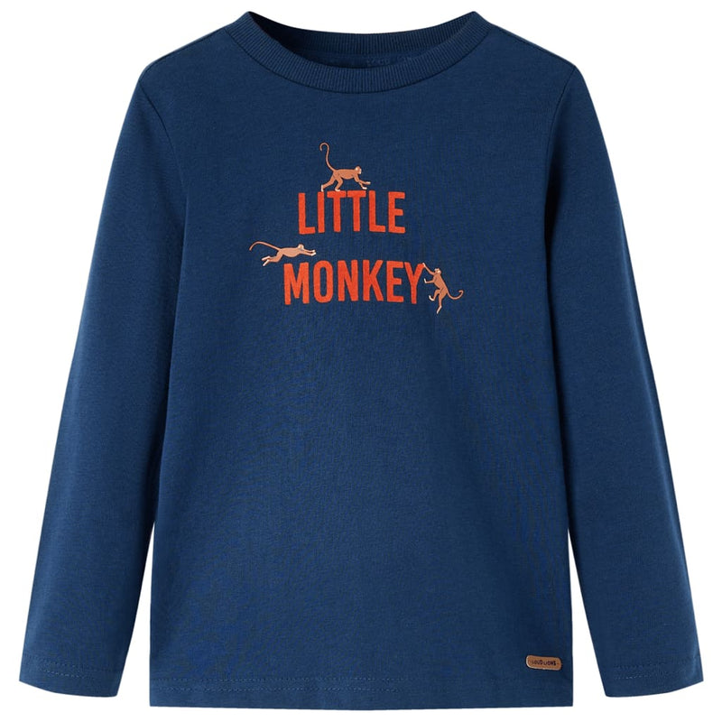 Afbeelding laden in galerijviewer, Vidaxl kindershirt met lange mouwen 140 marineblauw
