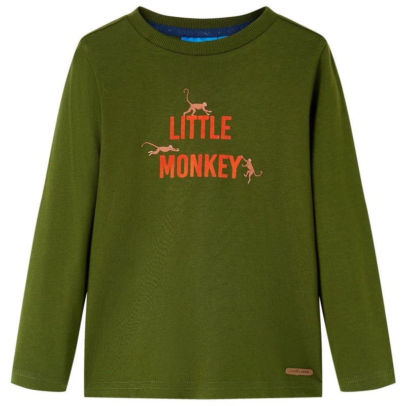 Afbeelding laden in galerijviewer, Vidaxl kindershirt met lange mouwen 128 donkerkakikleurig
