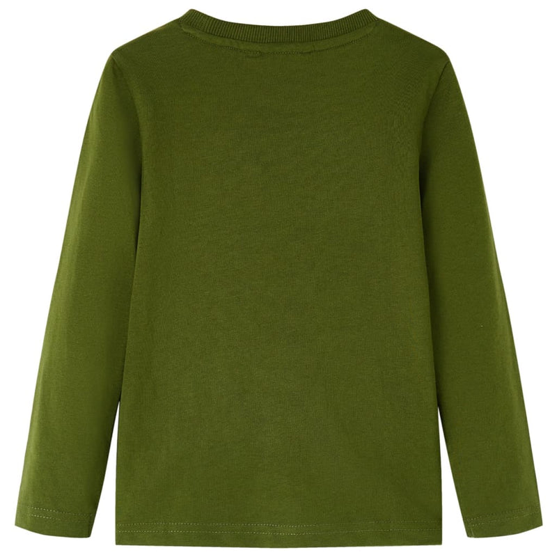 Afbeelding laden in galerijviewer, Vidaxl kindershirt met lange mouwen 128 donkerkakikleurig
