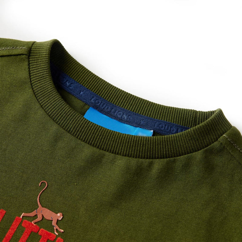 Afbeelding laden in galerijviewer, Vidaxl kindershirt met lange mouwen 128 donkerkakikleurig
