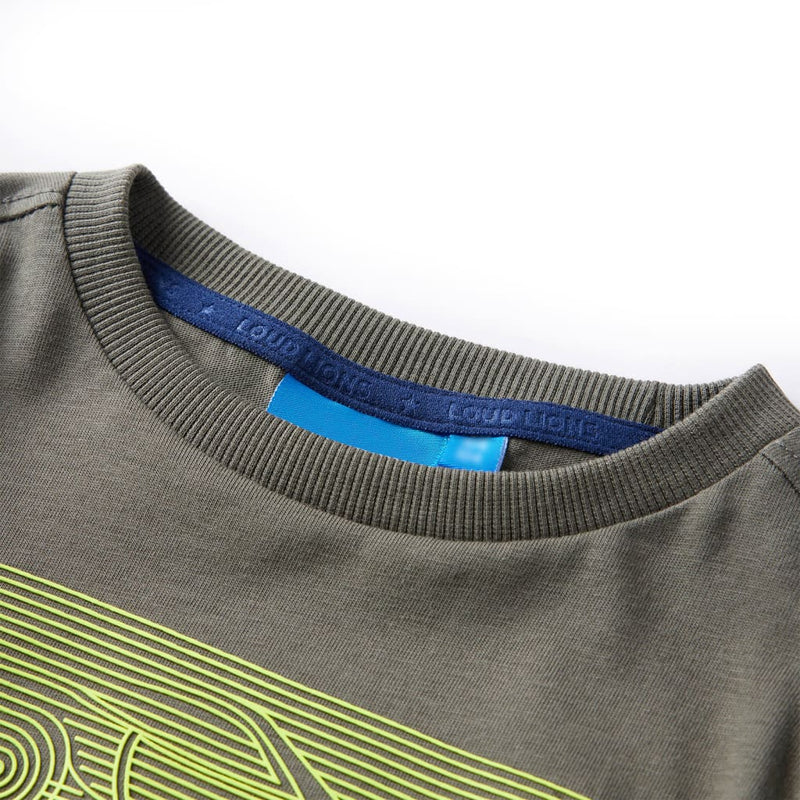 Afbeelding laden in galerijviewer, VidaXL Kindershirt met lange mouwen 140 kakikleurig
