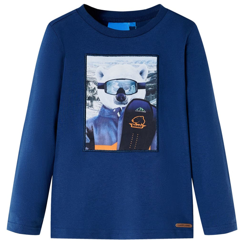 Afbeelding laden in galerijviewer, VidaXL Kindershirt met lange mouwen 140 jeansblauw
