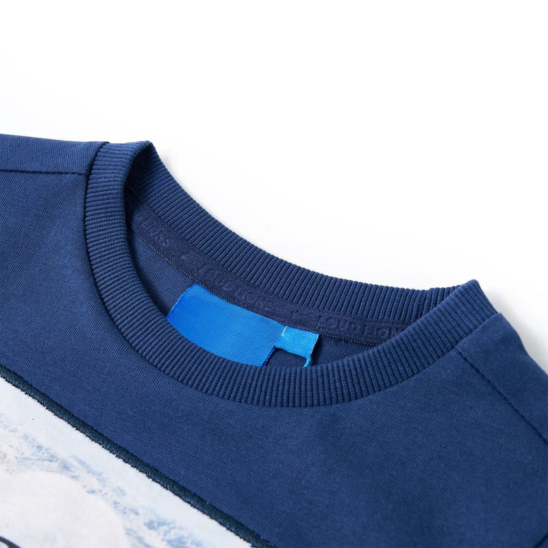 Afbeelding laden in galerijviewer, VidaXL Kindershirt met lange mouwen 140 jeansblauw
