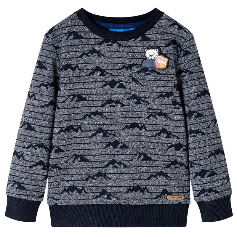 Afbeelding laden in galerijviewer, VidaXL Kindertrui 92 gemêleerd marineblauw
