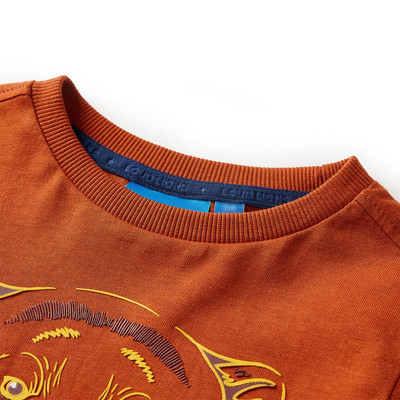 Afbeelding laden in galerijviewer, Vidaxl kindershirt met lange mouwen 128 lichtroestkleurig
