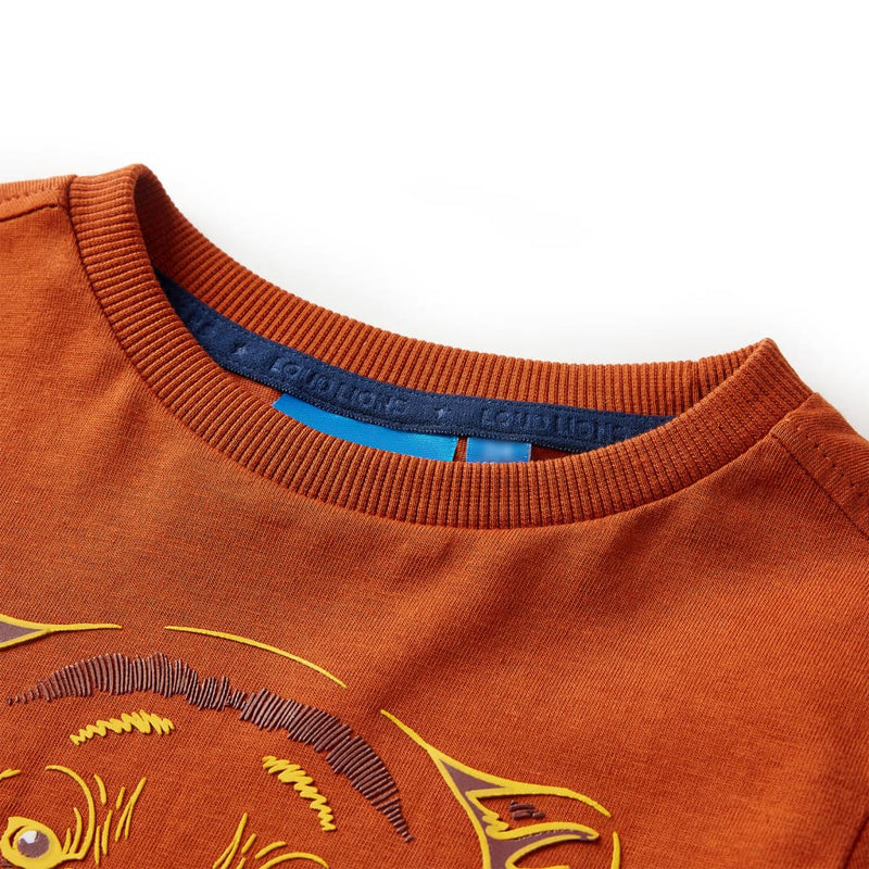 Afbeelding laden in galerijviewer, VidaXL Kindershirt met lange mouwen 140 lichtroestkleurig

