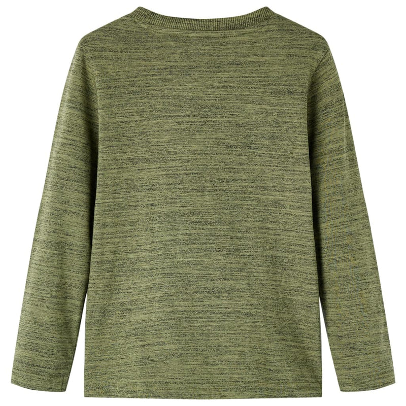 Afbeelding laden in galerijviewer, VidaXL Kindershirt met lange mouwen 92 gemêleerd kakikleurig
