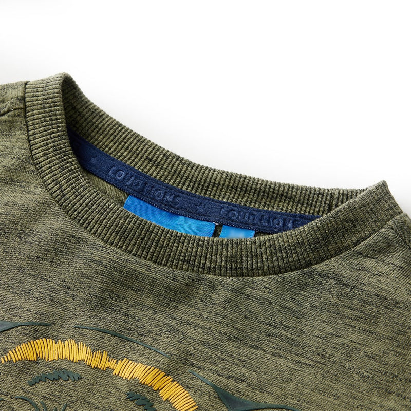 Afbeelding laden in galerijviewer, VidaXL Kindershirt met lange mouwen 140 gemêleerd kakikleurig
