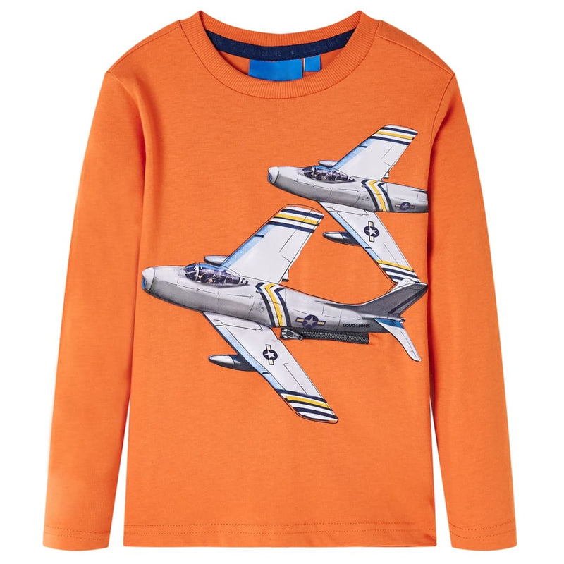 Afbeelding laden in galerijviewer, VidaXL Kindershirt met lange mouwen 128 donkeroranje
