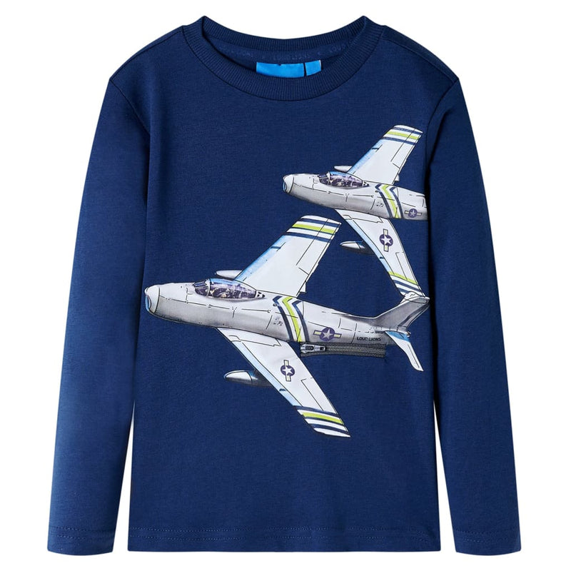 Afbeelding laden in galerijviewer, VidaXL Kindershirt met lange mouwen 116 marineblauw
