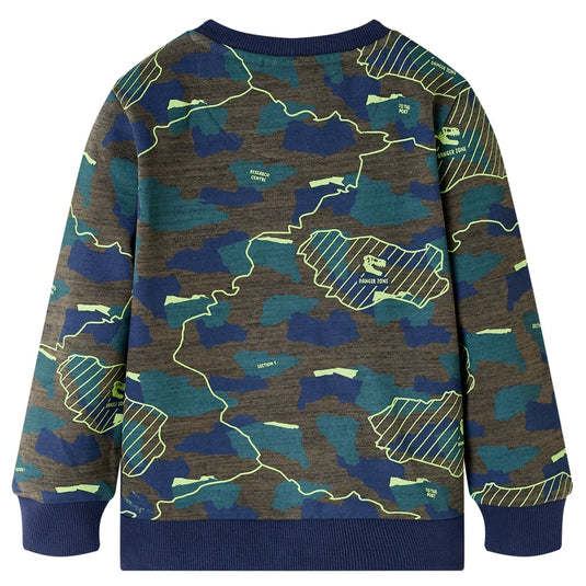 VidaXL Kindershirt 92 gemêleerd donkerkakikleurig