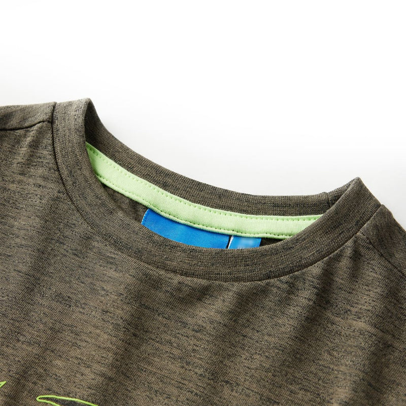 Afbeelding laden in galerijviewer, Vidaxl kindershirt met lange mouwen 104 gemêleerd kakikleurig
