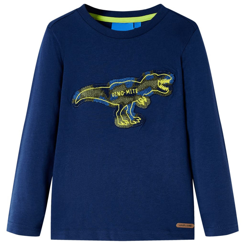 Afbeelding laden in galerijviewer, VidaXL Kindershirt met lange mouwen 92 marineblauw
