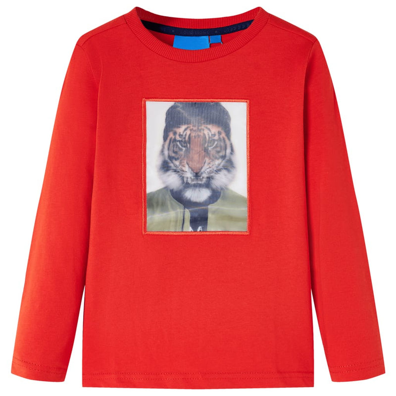 Afbeelding laden in galerijviewer, VidaXL Kindershirt met lange mouwen 116 rood

