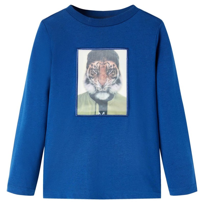 Afbeelding laden in galerijviewer, VidaXL Kindershirt met lange mouwen 104 donkerblauw
