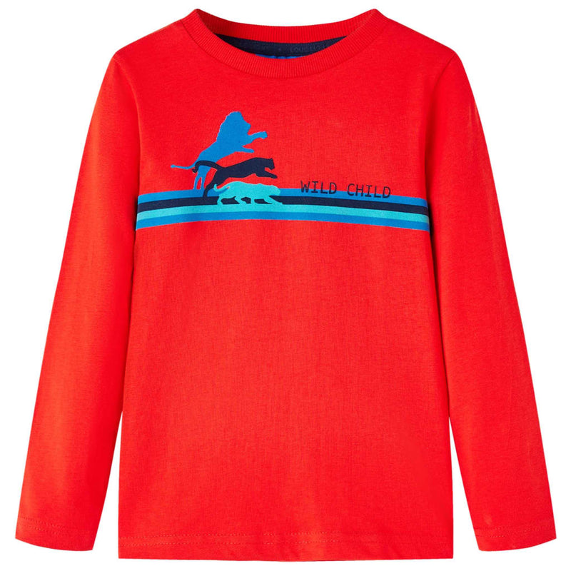 Afbeelding laden in galerijviewer, Vidaxl kindershirt met lange mouwen 104 rood
