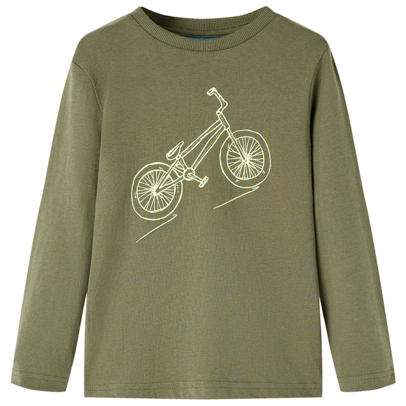 Afbeelding laden in galerijviewer, Vidaxl kindershirt met lange mouwen 92 kakikleurig
