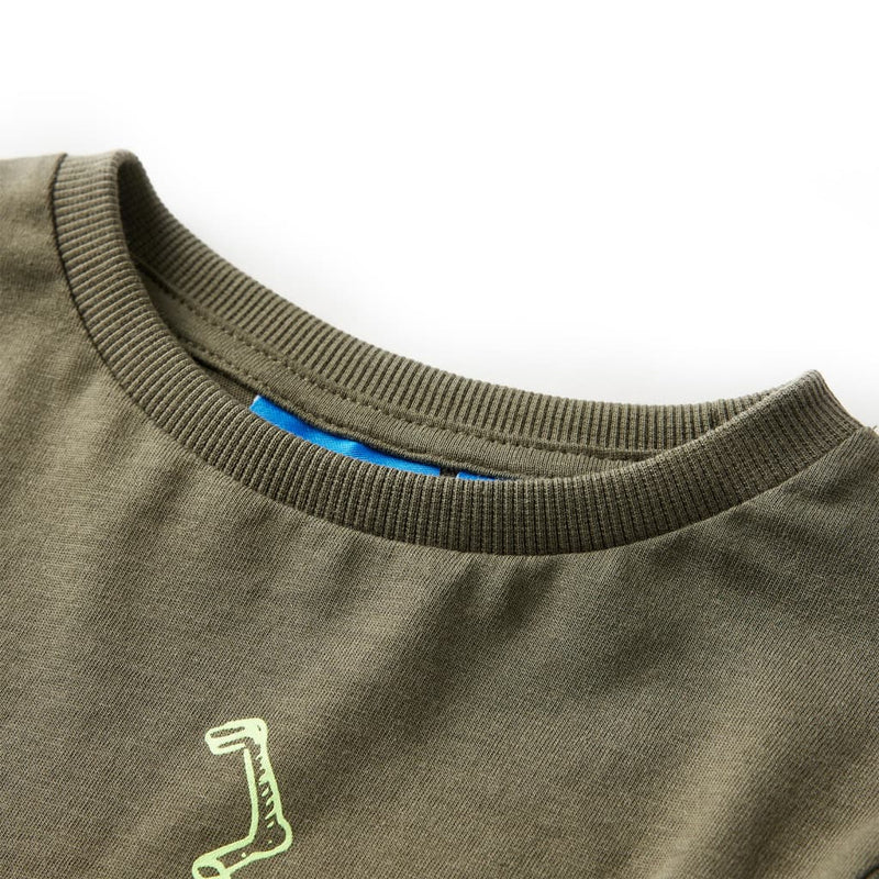 Afbeelding laden in galerijviewer, Vidaxl kindershirt met lange mouwen 92 kakikleurig
