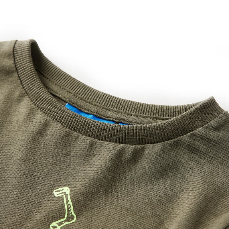 Afbeelding laden in galerijviewer, Vidaxl kindershirt met lange mouwen 104 kakikleurig
