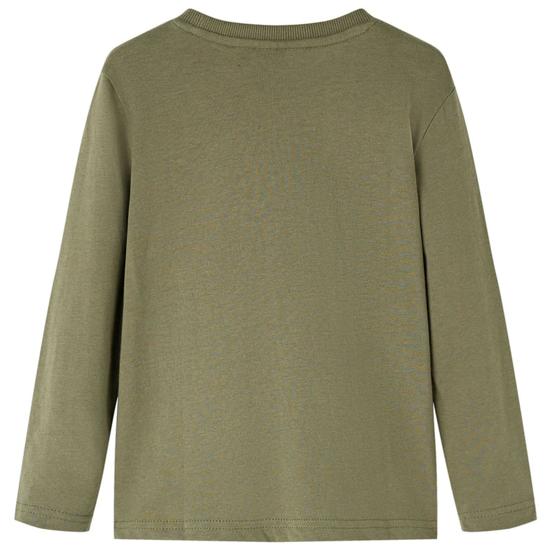 Afbeelding laden in galerijviewer, VidaXL Kindershirt met lange mouwen 128 kakikleurig
