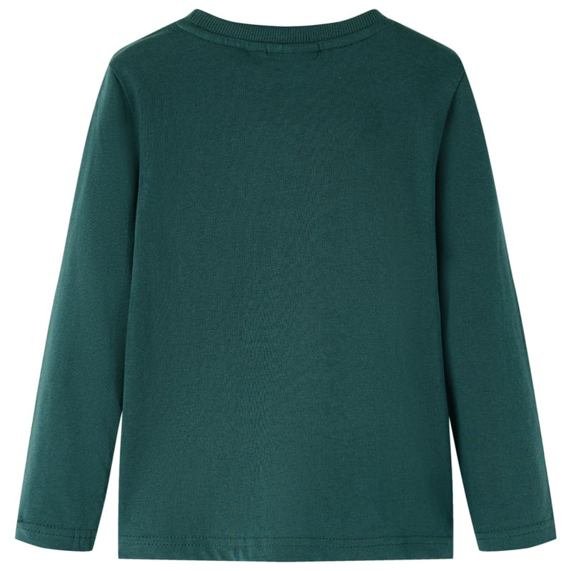 Afbeelding laden in galerijviewer, Vidaxl kindershirt met lange mouwen 116 donkergroen
