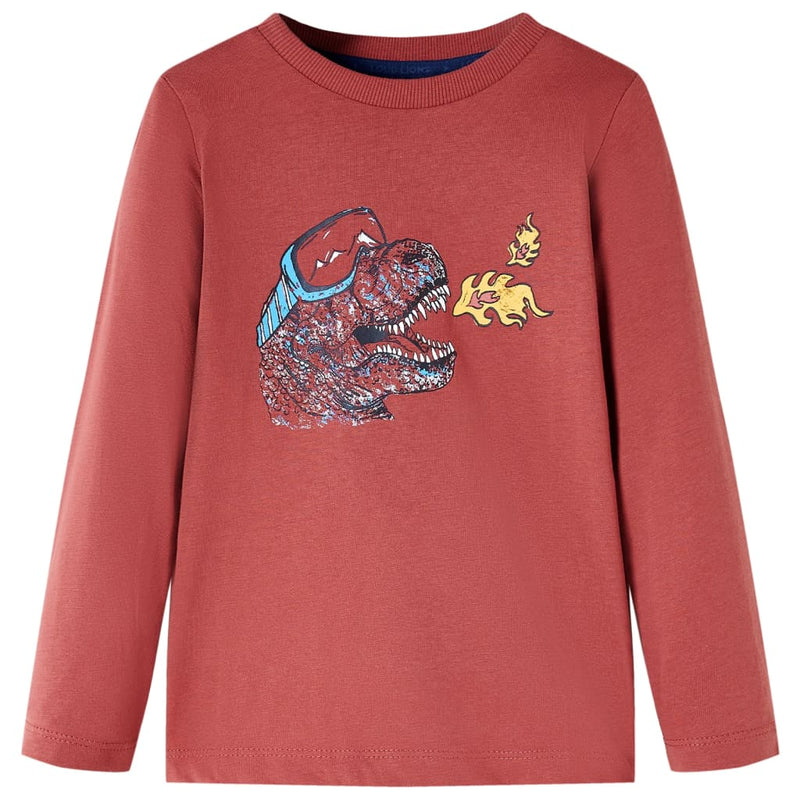 Afbeelding laden in galerijviewer, Vidaxl kindershirt met lange mouwen 140 roodbruin
