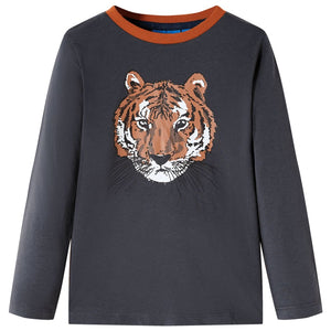 Vidaxl kindershirt met lange mouwen 128 antracietkleurig