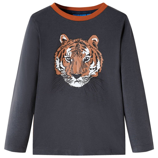 Vidaxl kindershirt met lange mouwen 128 antracietkleurig