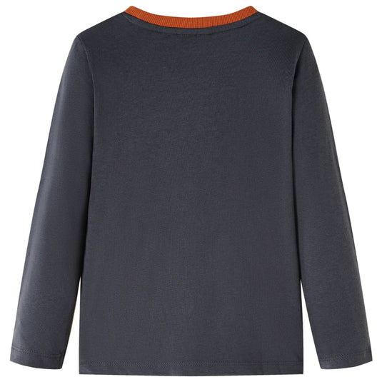 Vidaxl kindershirt met lange mouwen 128 antracietkleurig