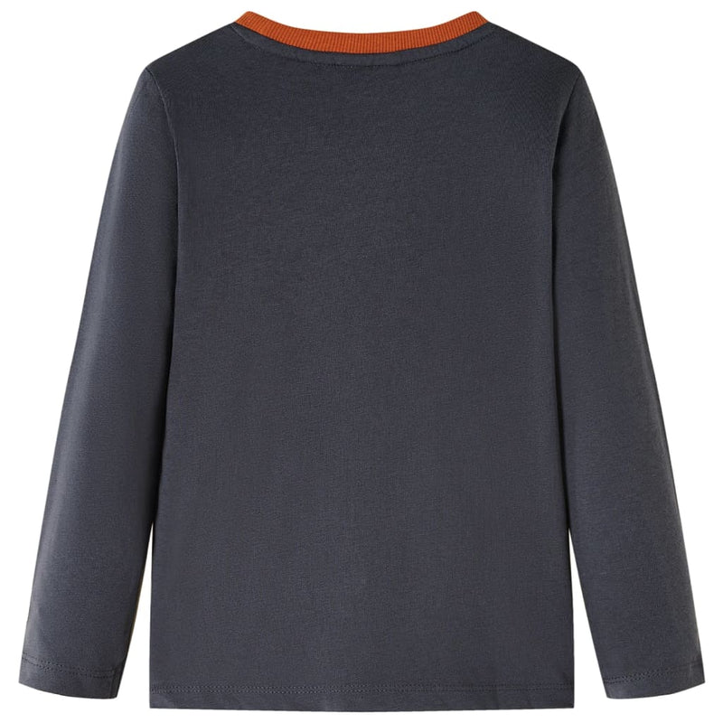 Afbeelding laden in galerijviewer, Vidaxl kindershirt met lange mouwen 128 antracietkleurig
