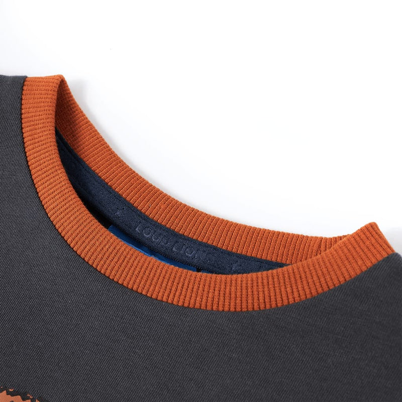 Afbeelding laden in galerijviewer, Vidaxl kindershirt met lange mouwen 128 antracietkleurig
