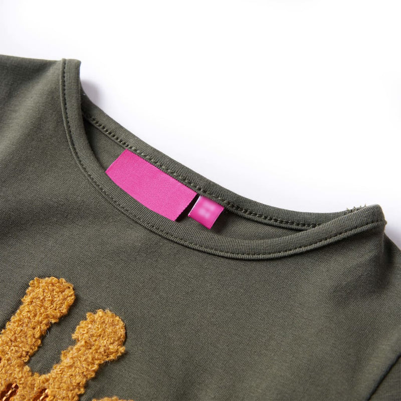 Afbeelding laden in galerijviewer, VidaXL Kindershirt met lange mouwen 116 kakikleurig
