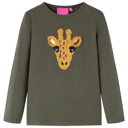 Vidaxl kindershirt met lange mouwen 140 kakikleurig