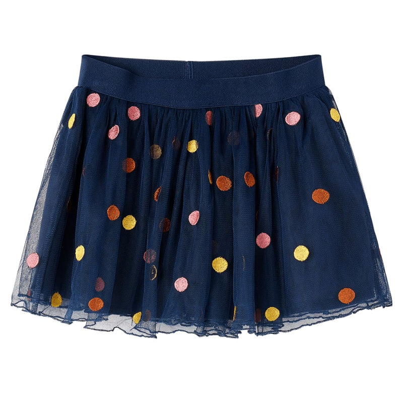 Afbeelding laden in galerijviewer, VidaXL Kinderrokje met tule en stippen 104 marineblauw
