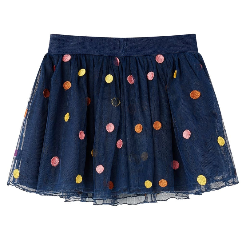 Afbeelding laden in galerijviewer, VidaXL Kinderrokje met tule en stippen 116 marineblauw
