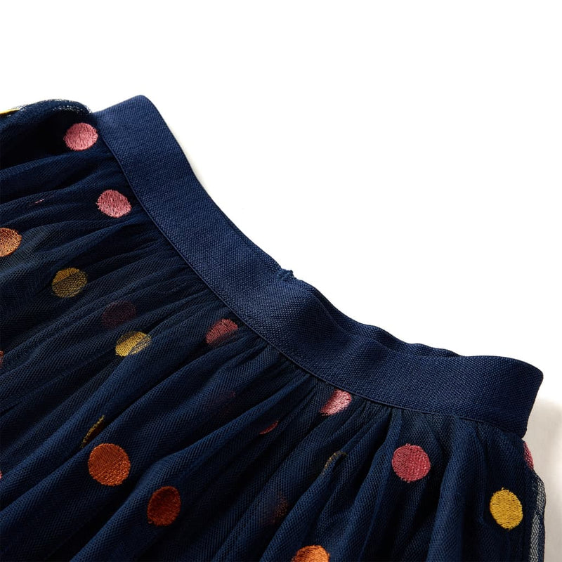 Afbeelding laden in galerijviewer, VidaXL Kinderrokje met tule en stippen 116 marineblauw

