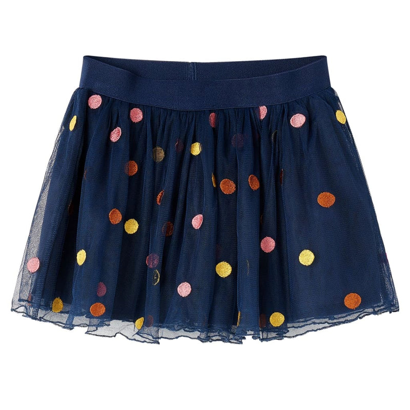 Afbeelding laden in galerijviewer, VidaXL Kinderrokje met tule en stippen 140 marineblauw
