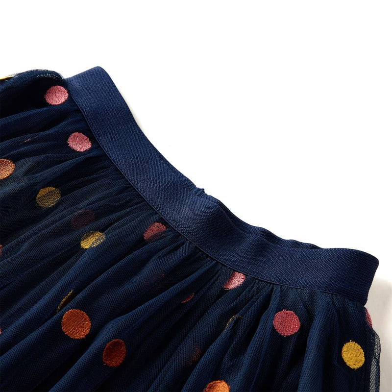 Afbeelding laden in galerijviewer, VidaXL Kinderrokje met tule en stippen 140 marineblauw
